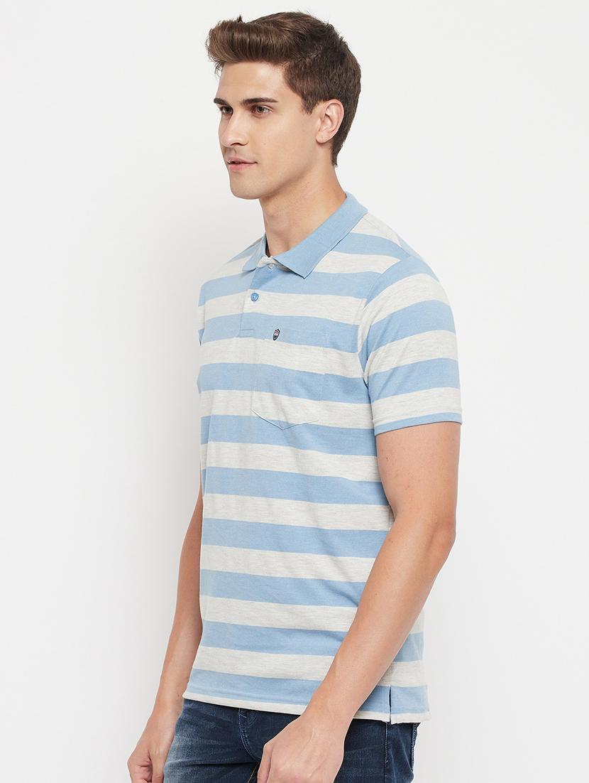 light blue striped polo t-shirt - 18344722 - Standard Image - 2