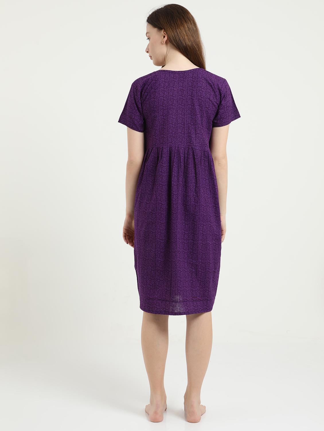 v-neck printed sleepshirt - 18345128 - Standard Image - 2
