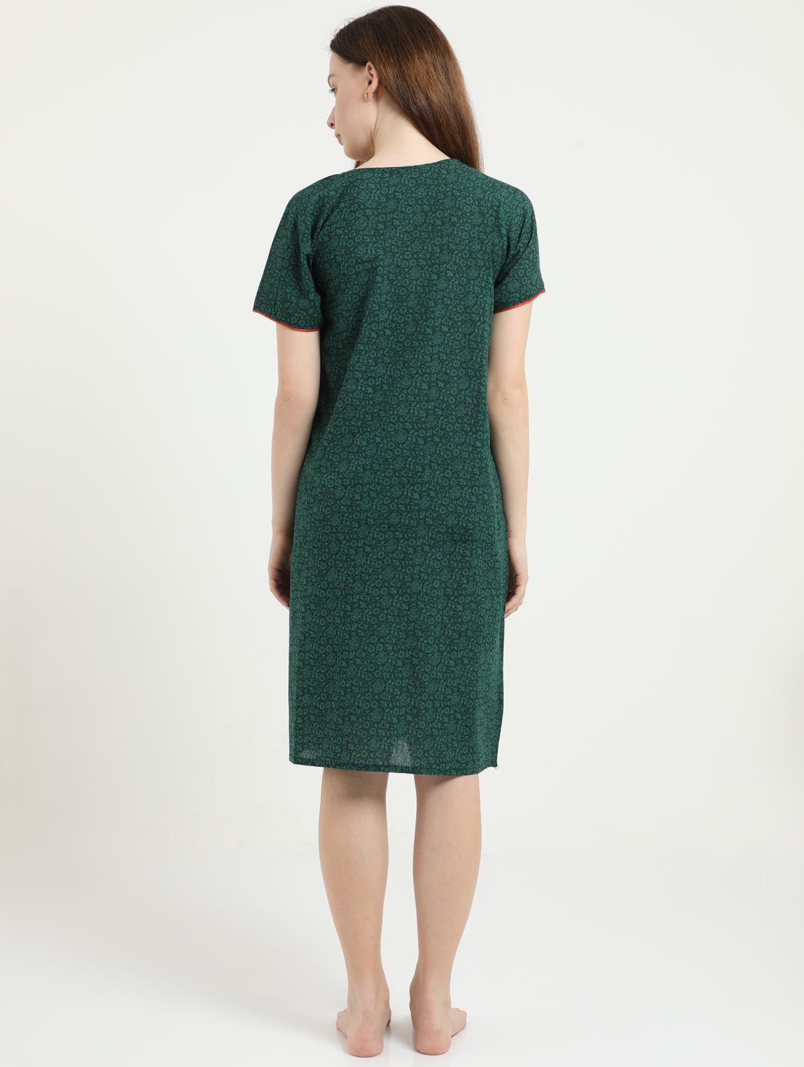 square neck printed sleepshirt - 18345140 - Standard Image - 2