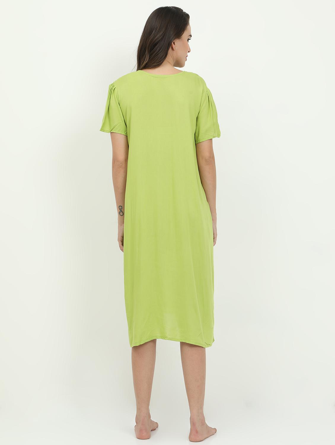 drawstring waist embroidered detail sleepshirt - 18345154 - Standard Image - 2