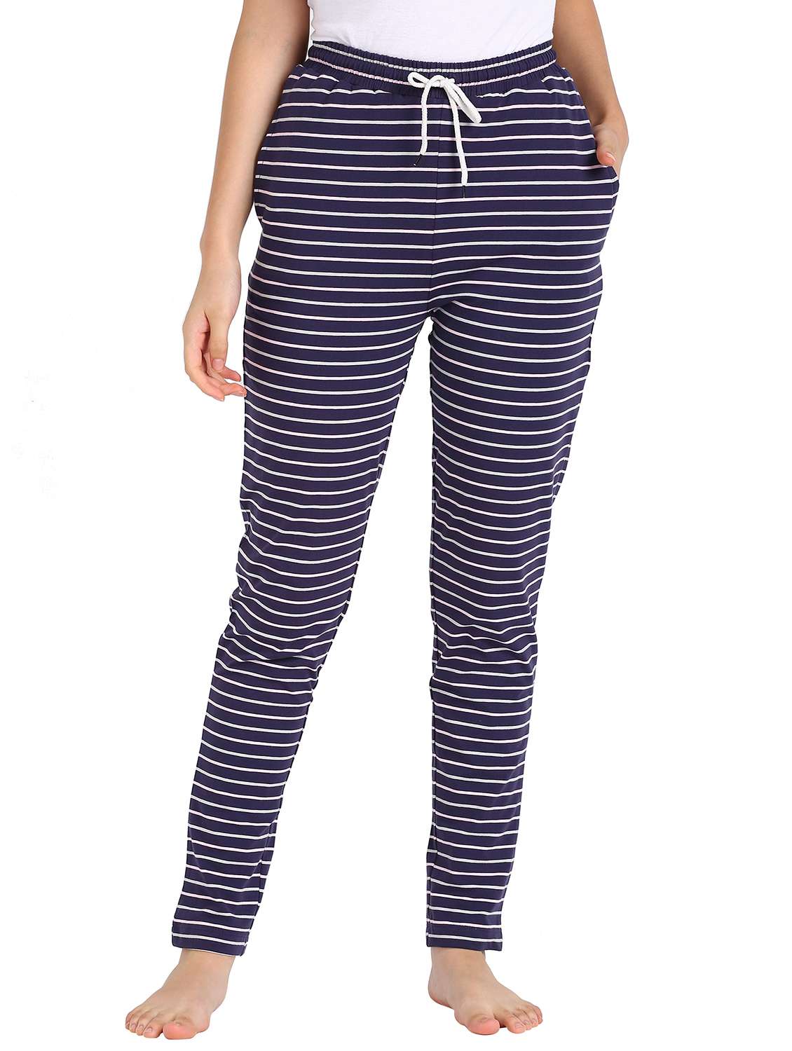 drawstring waist striped pajama