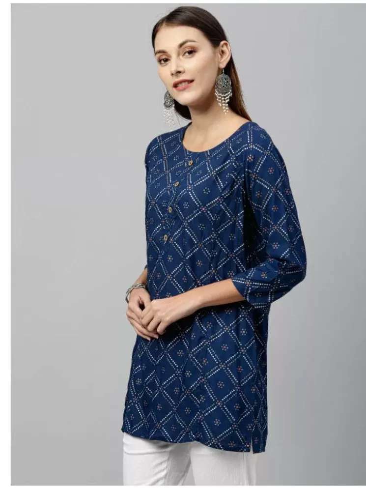 ladies cotton printed short kurti - 18345531 - Standard Image - 2