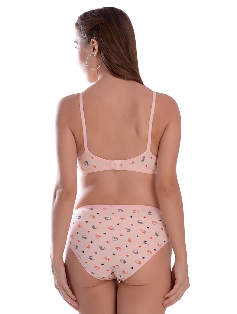 pink printed bra and panty set - 18345541 -  Standard Image - 2