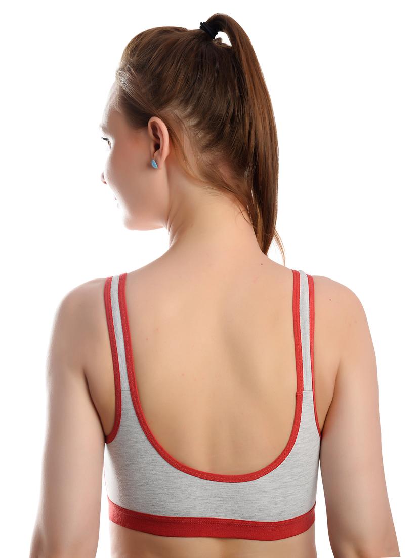 grey color block sports bra - 18345563 - Standard Image - 2