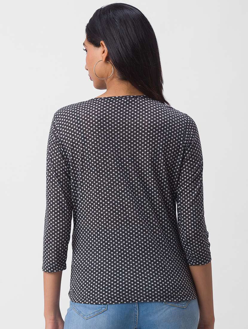 women's straight key hole neck top - 18346127 - Standard Image - 2