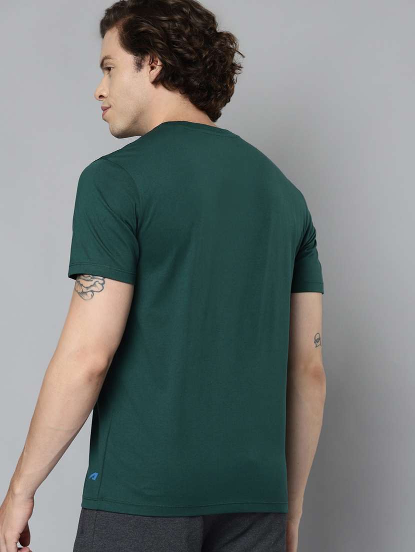 bottle-green chest-printed t-shirt - 18346300 - Standard Image - 2