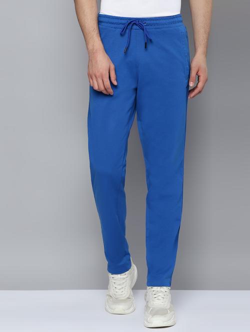 blue solid joggers track pant - 18346337 - Standard Image - 0