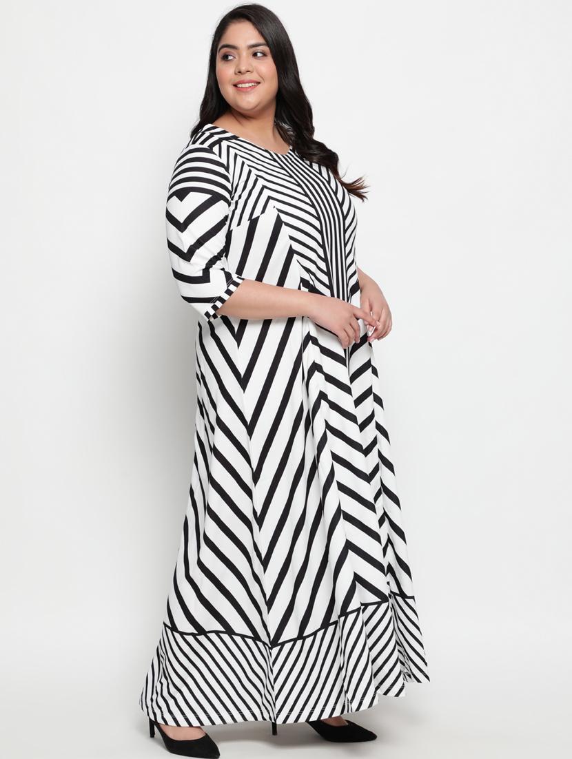 v-neck chevron maxi dress - 18346379 - Standard Image - 2