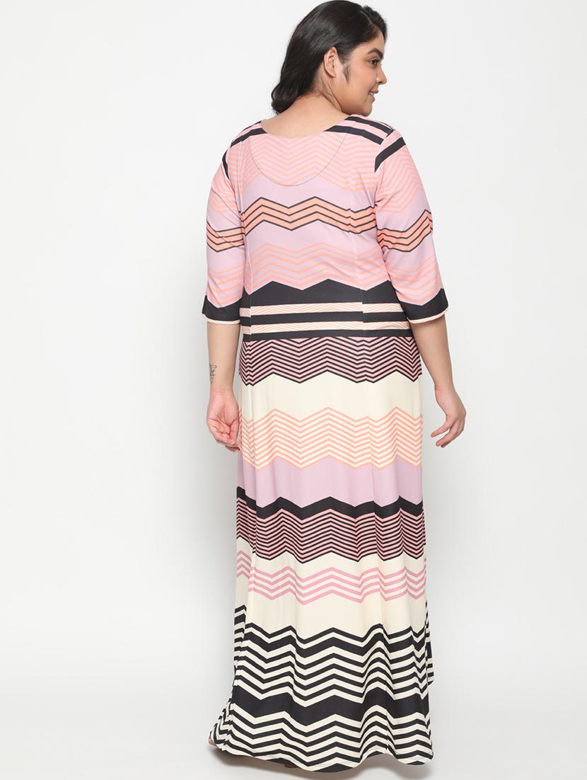 multi colored printed a-line dress - 18346854 - Standard Image - 2