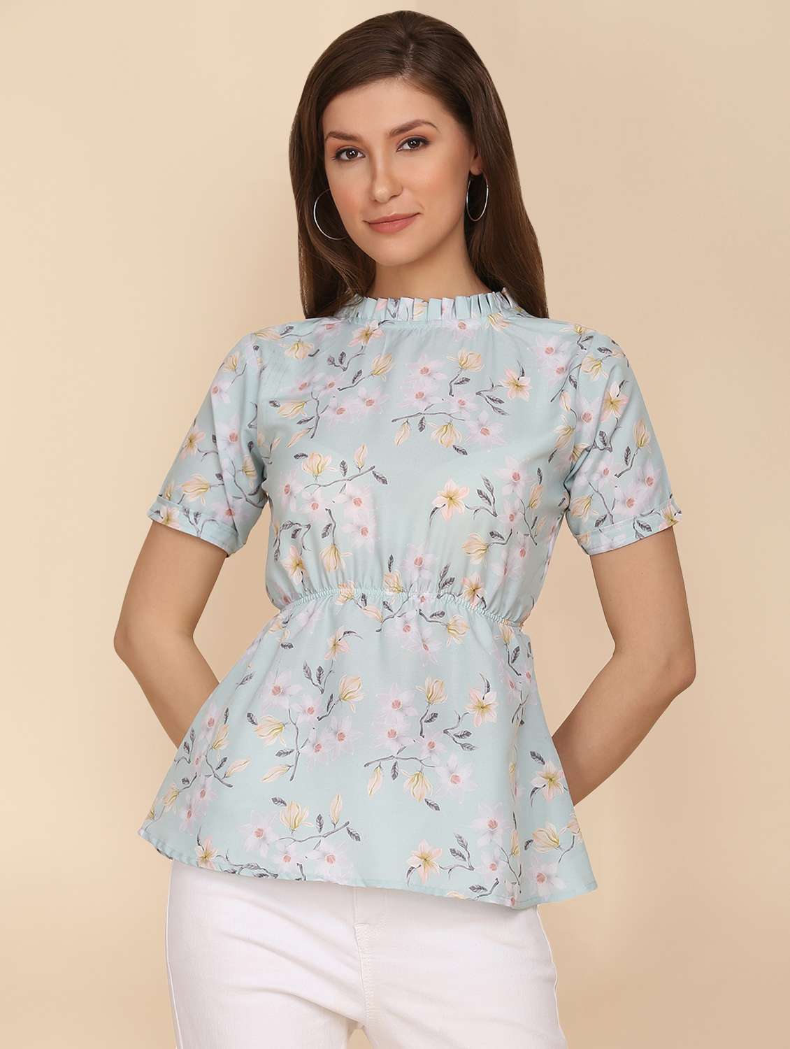crew neck floral print top - 18346880 - Zoom Image - 0