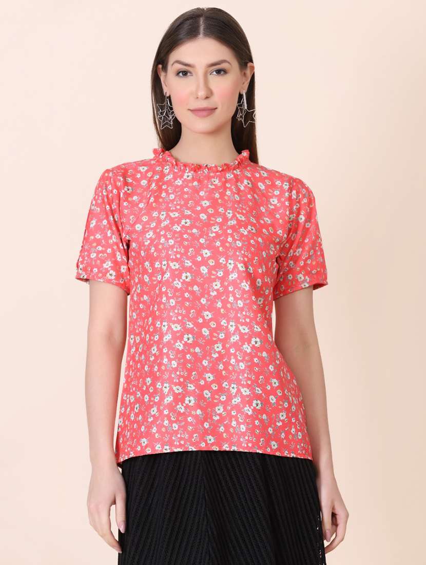 crew neck floral print top - 18346885 -  Zoom Image - 0