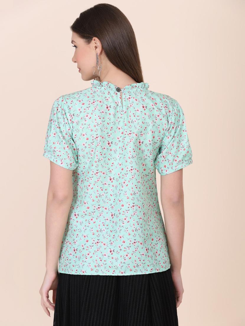 crew neck floral print top - 18346886 - Standard Image - 2