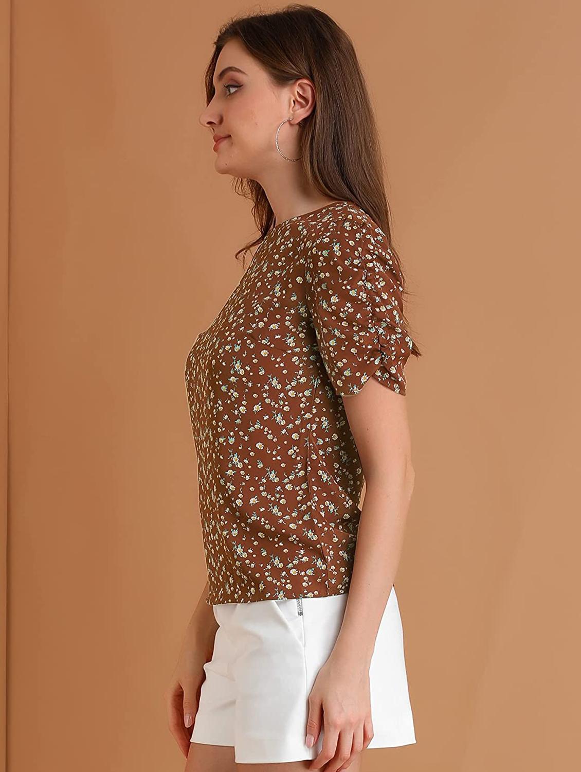 crew neck printed top - 18346889 - Standard Image - 2