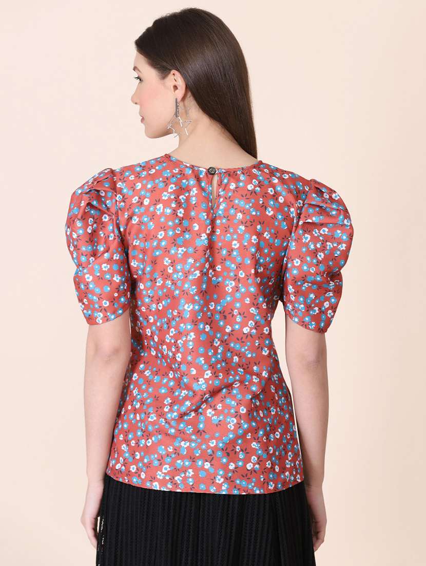 women's straight round neck top - 18346893 - Standard Image - 2