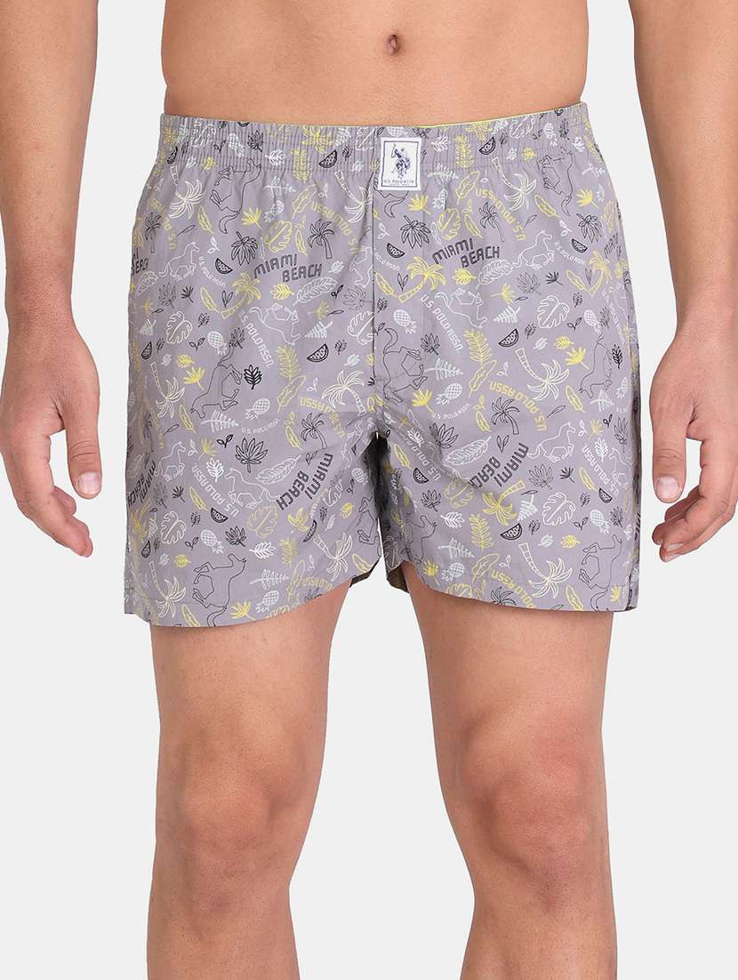 grey printed boxer