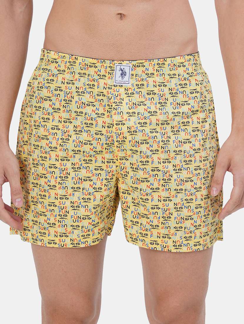 yellow printed boxer