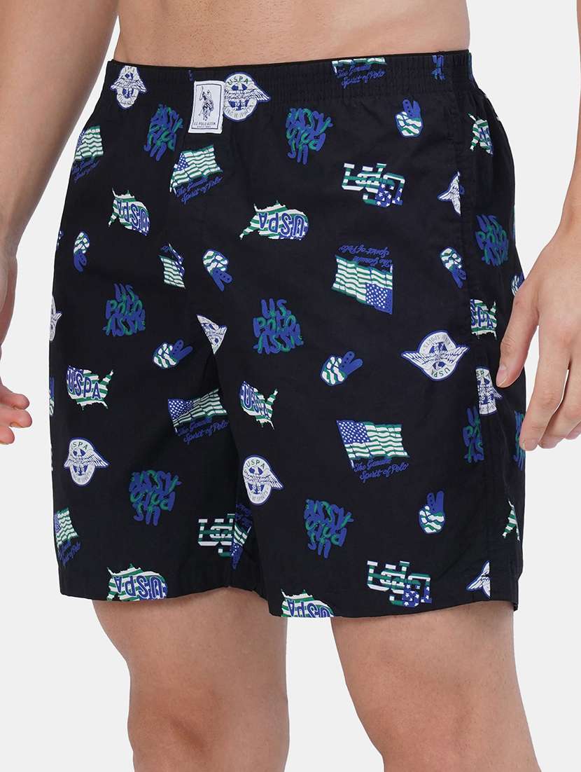 black printed boxer