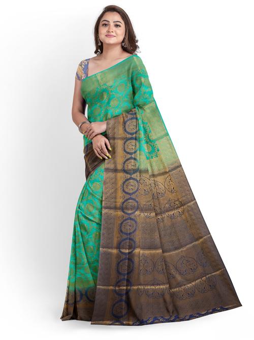 women's self design green colored saree - 18347349 - Standard Image - 0