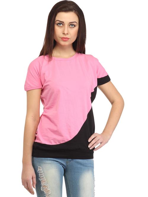 short-sleeved color-blocked regular top - 18347372 -  Standard Image - 0