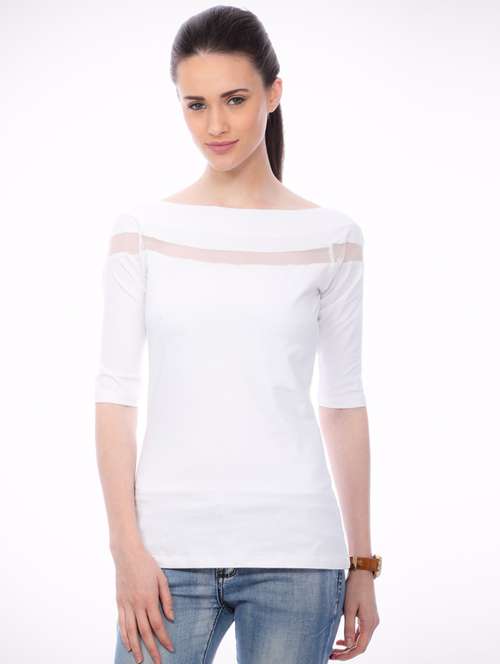 three fourth sleeved  regular top - 18347409 -  Standard Image - 0