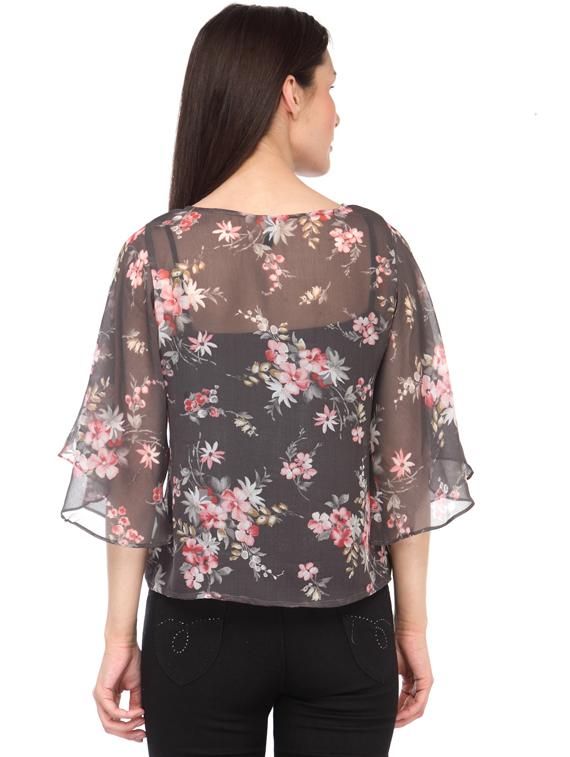 three quarter sleeved printed regular top - 18347425 - Standard Image - 2