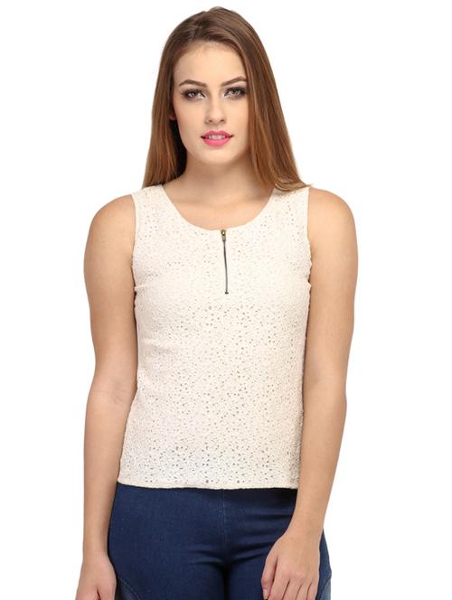 sleeveless perforated regular top - 18347456 - Standard Image - 0