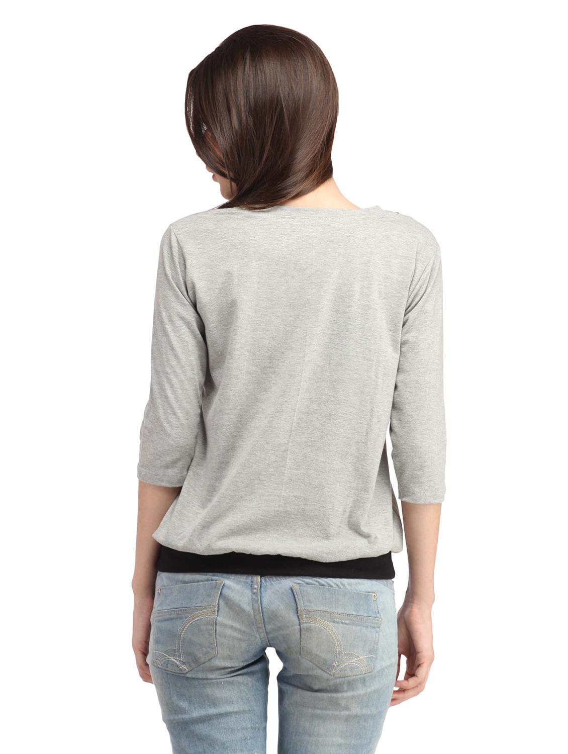 three fourth sleeved color-blocked regular top - 18347464 - Standard Image - 2