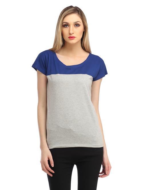 cap sleeved color-blocked regular top - 18347482 -  Standard Image - 0