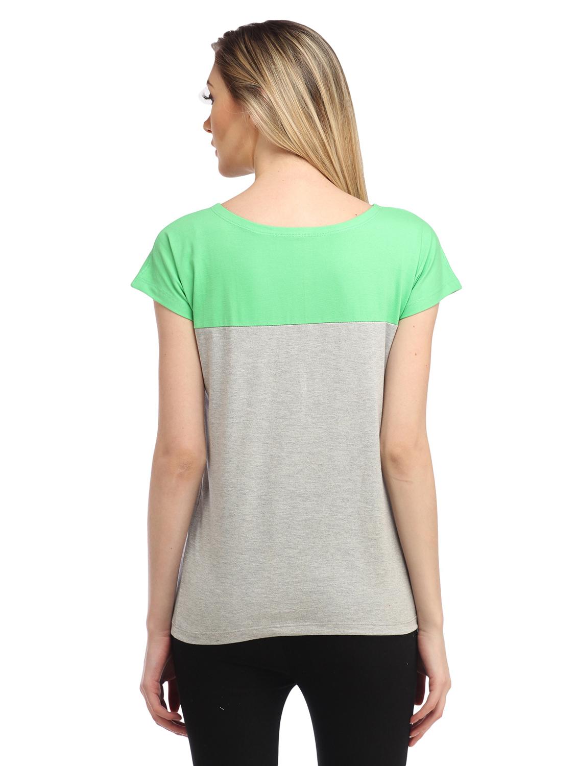 cap sleeved color-blocked regular top - 18347483 - Standard Image - 2