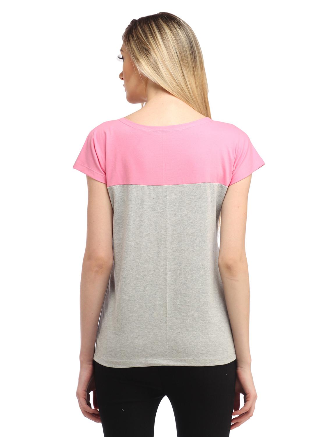 cap sleeved color-blocked regular top - 18347486 - Standard Image - 2