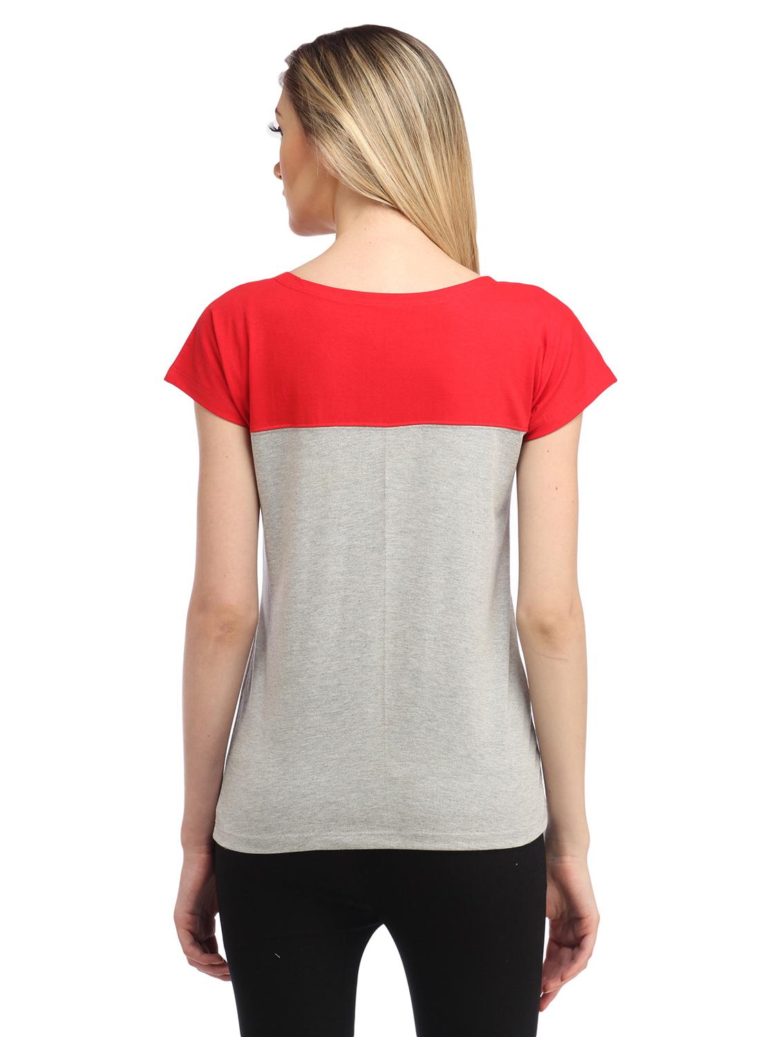 cap sleeved color-blocked regular top - 18347487 - Standard Image - 2