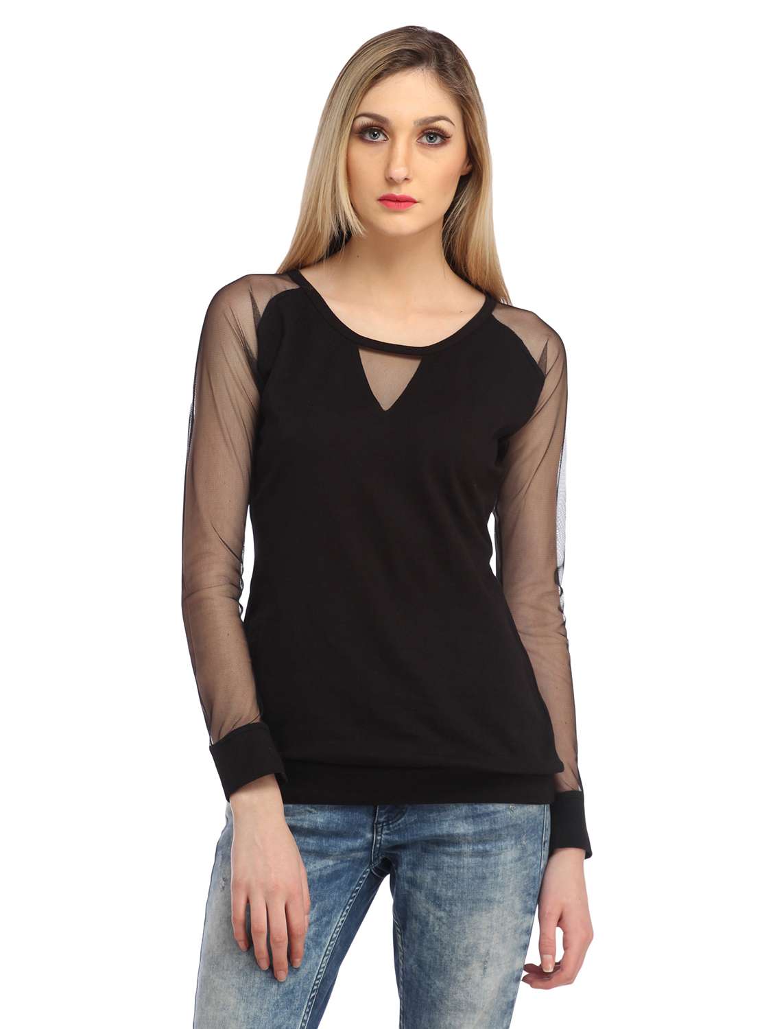 long sleeved solid regular top - 18347501 -  Zoom Image - 0