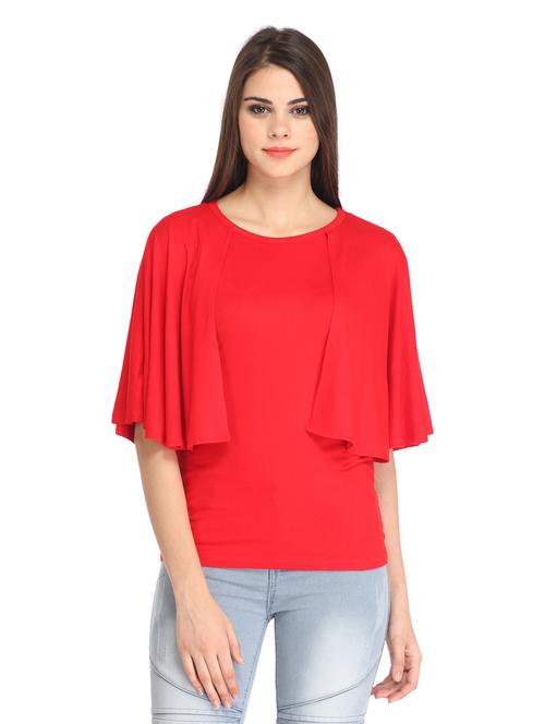 cape sleeved solid top - 18347516 - Standard Image - 0