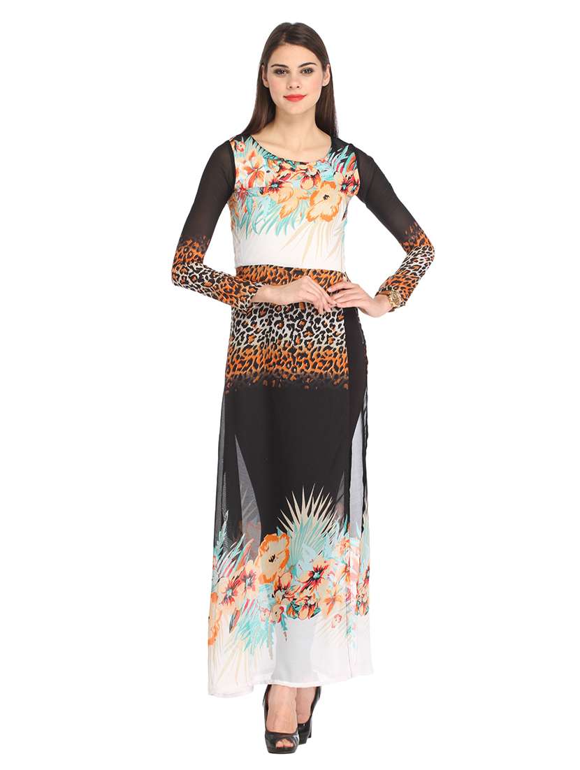 long sleeved printed tunic