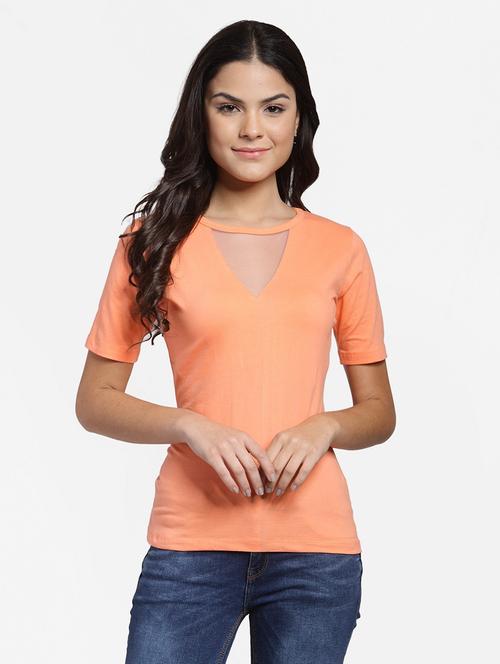 round neck solid top - 18347534 - Standard Image - 0