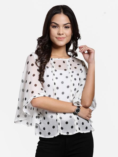 bell sleeved polka dot top  - 18347538 -  Standard Image - 0