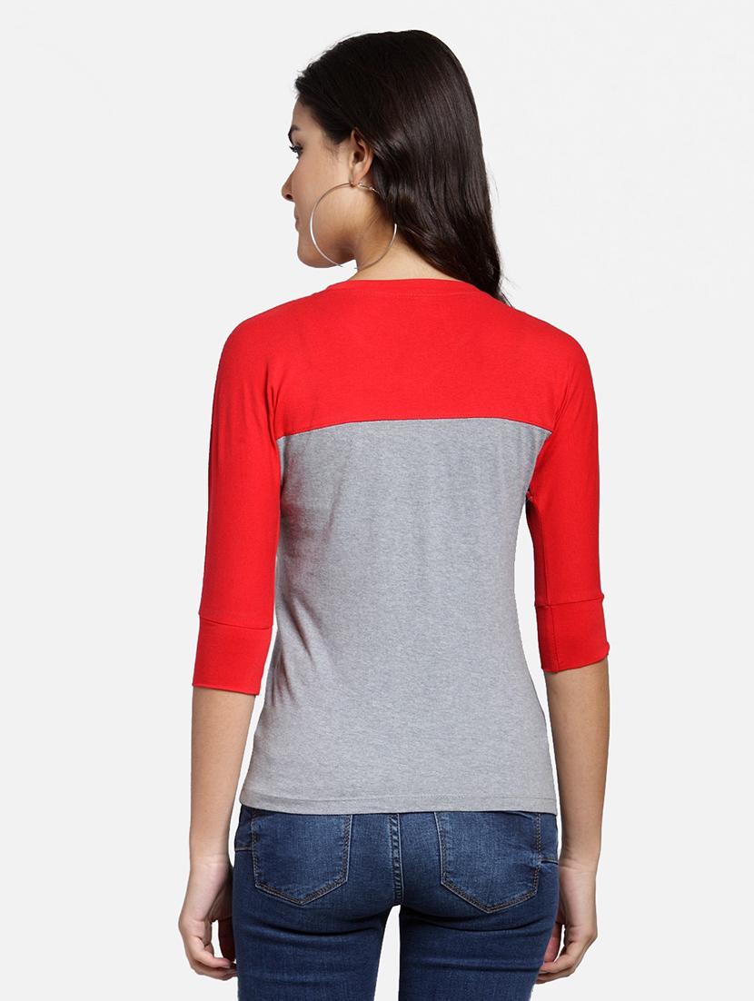 v-neck color block top - 18347542 - Standard Image - 2