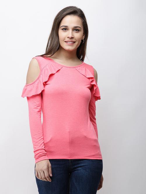cold shoulder solid top  - 18347558 -  Standard Image - 0