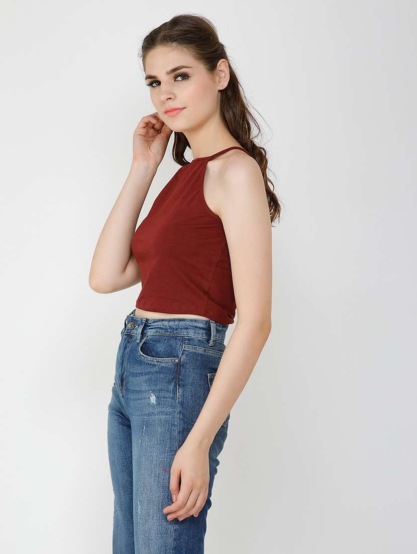 halter neck solid top  - 18347585 -  Standard Image - 2