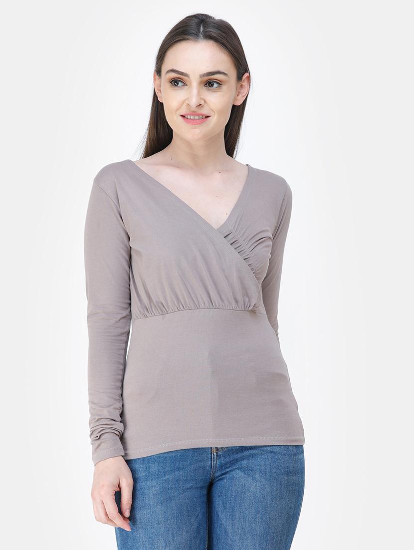 overlap neck solid top - 18347591 - Zoom Image - 0