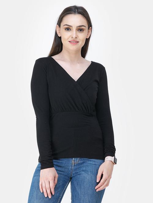 v-neck solid top  - 18347592 -  Standard Image - 0