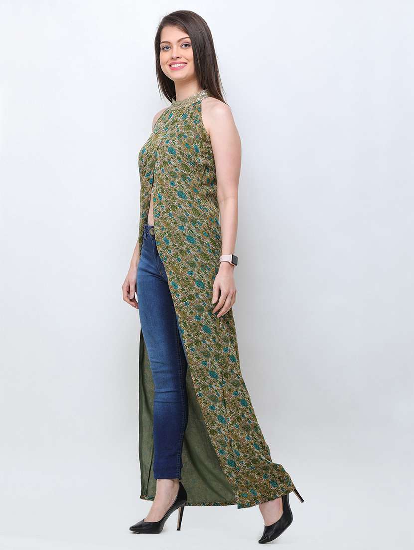 halter neck floral tunic - 18347619 - Standard Image - 2
