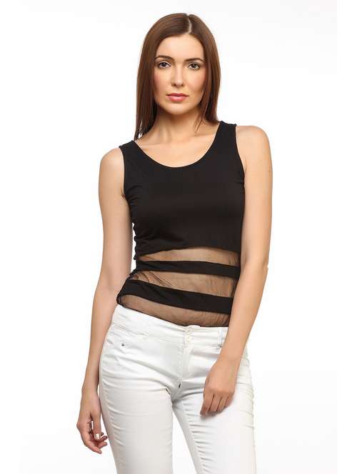 round neck solid top - 18347628 - Standard Image - 0