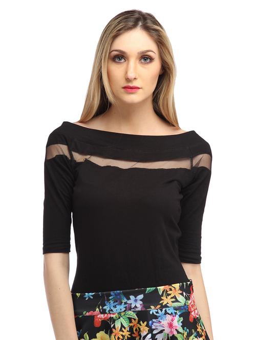 boat neck solid top - 18347642 - Standard Image - 0