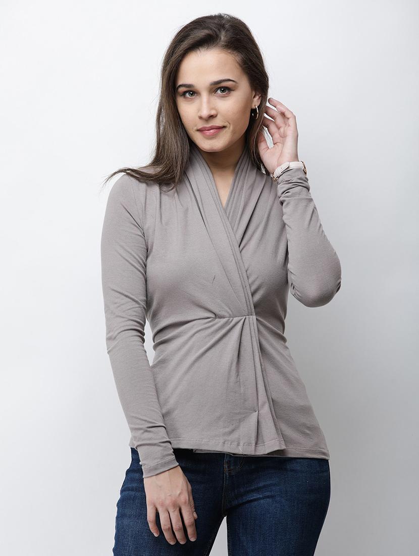 overlap neck solid top - 18347658 - Zoom Image - 0
