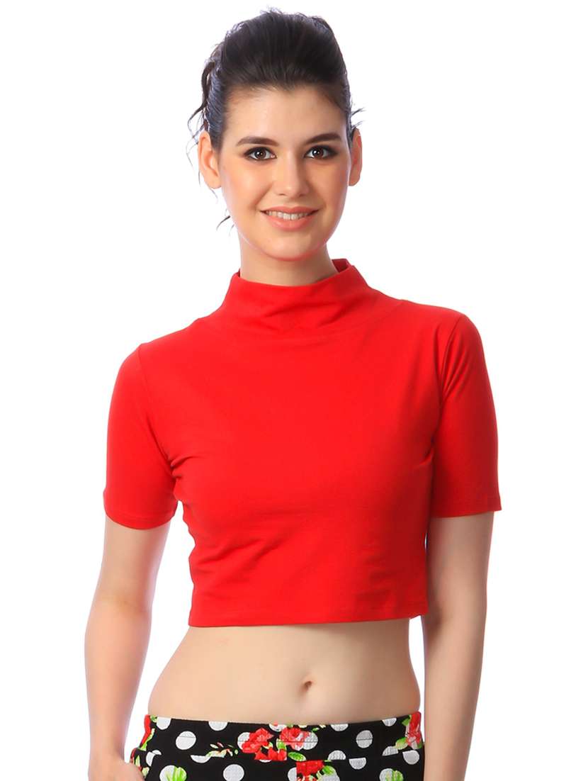 mock neck crop top - 18347748 - Zoom Image - 0
