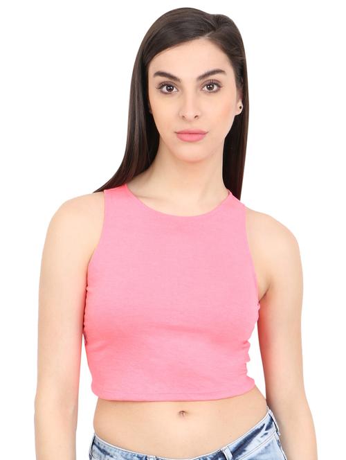 round neck solid  crop top - 18347757 -  Standard Image - 0