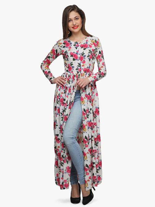 front slit floral maxi tunic - 18347813 -  Standard Image - 0