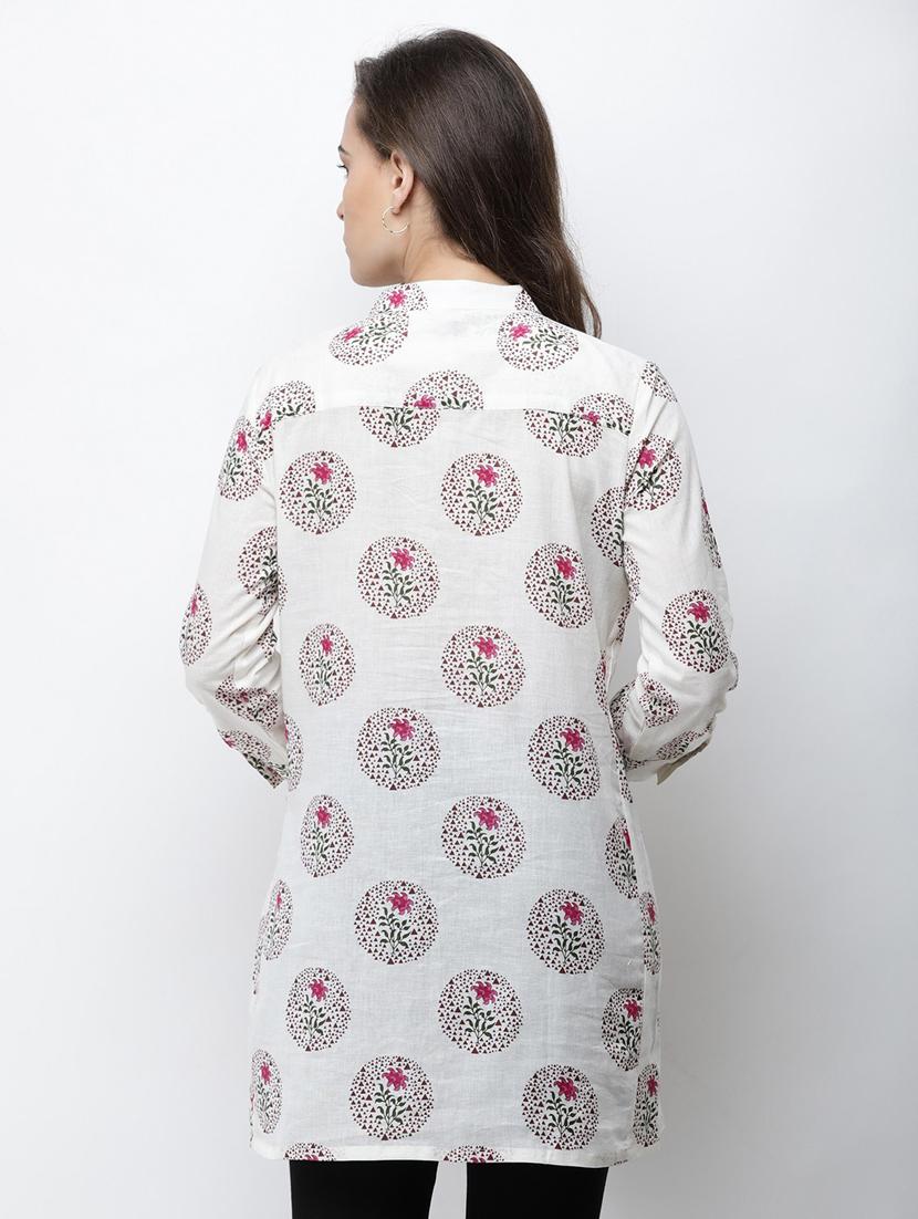 long-sleeved printed regular tunic - 18347824 - Standard Image - 2