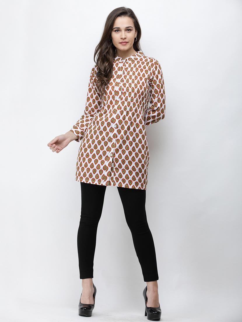 long-sleeved printed regular tunic - 18347845 - Standard Image - 2